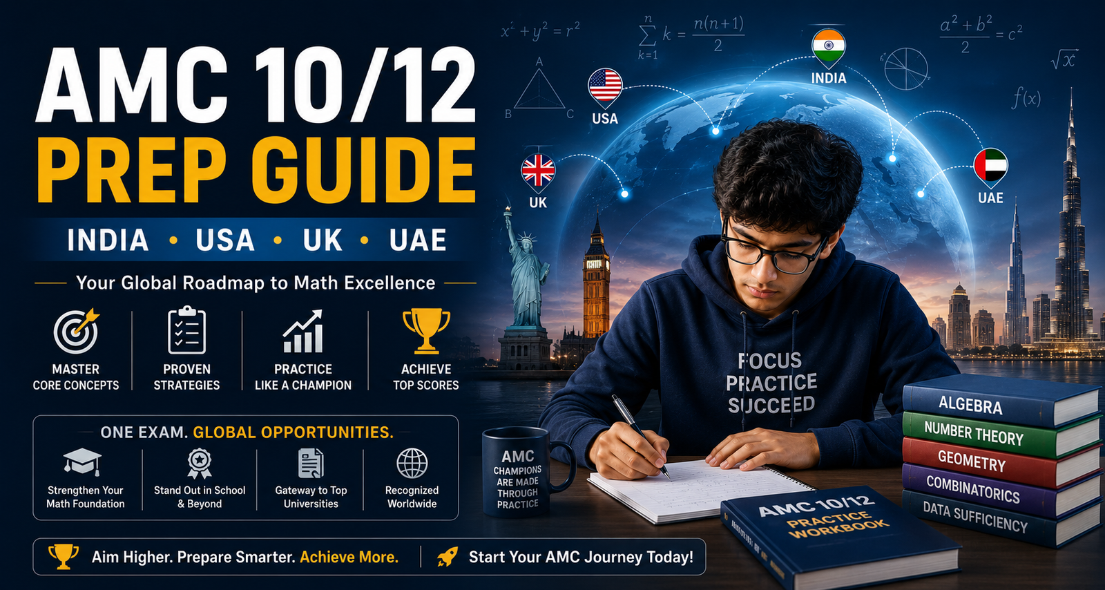 AMC 10/12 Prep Guide: India, USA, UK, UAE