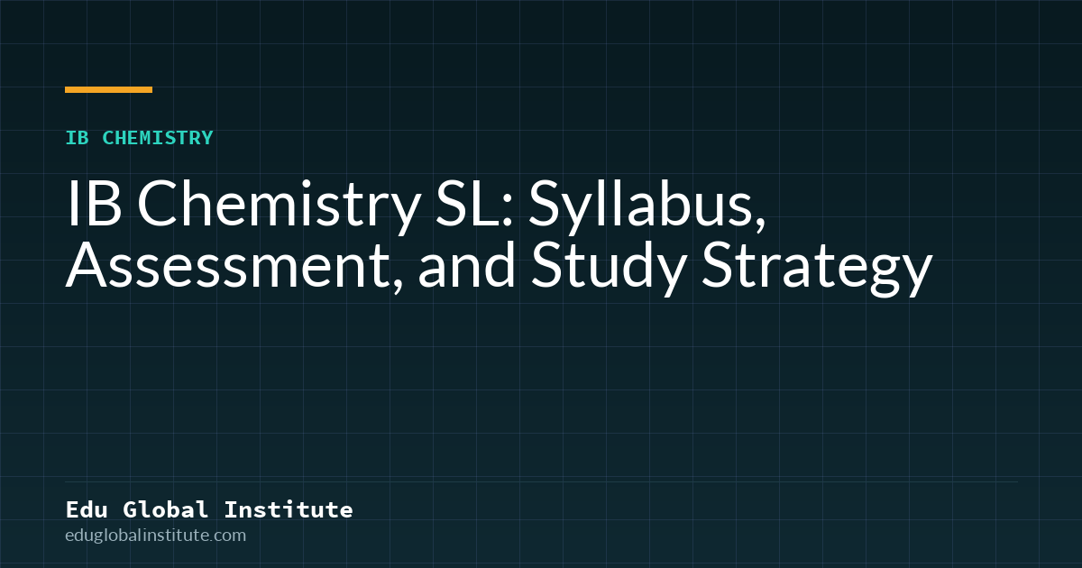 IB Chemistry SL: Syllabus, Assessment, and Study Strategy