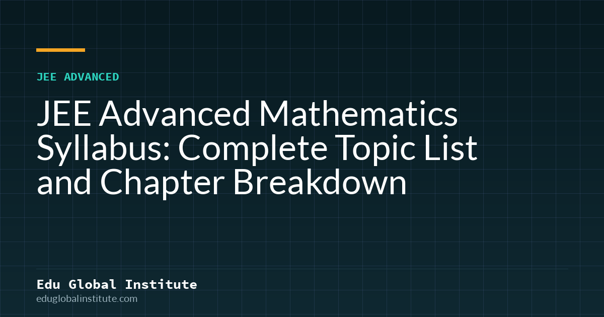 JEE Advanced Mathematics Syllabus: Complete Topic List and Chapter Breakdown