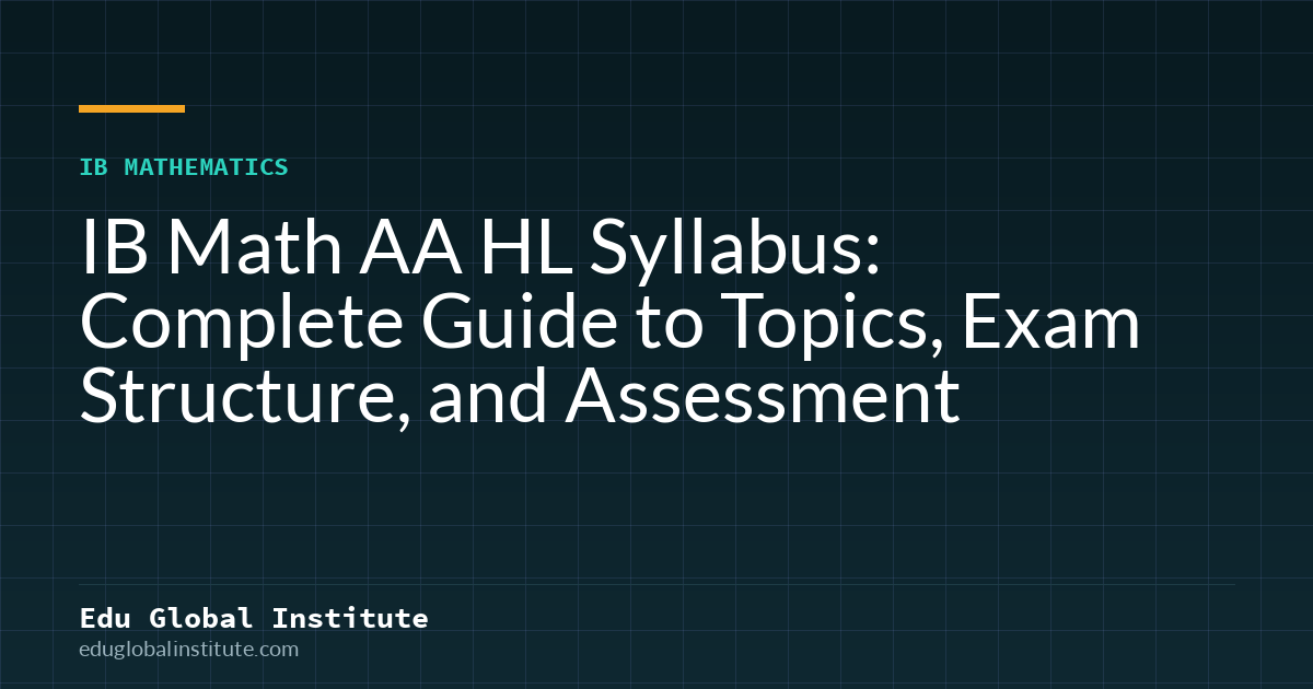 IB Math AA HL Syllabus: Complete Guide to Topics, Exam Structure, and Assessment